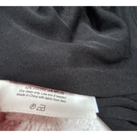 MM Lafleur Womens Size +1 Black 3/4 Sleeve Faux Wrap Deneuve Top Blouse Casual - Picture 8 of 8